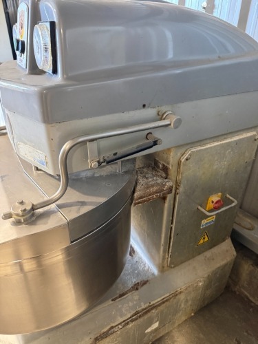Esher Safeway 75kg Spiral Dough Mixer, with Hook and Removable Bowl.