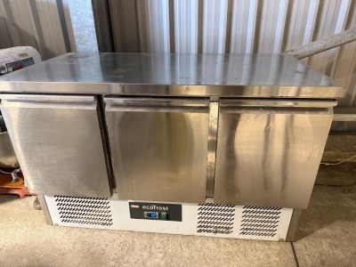 Ecofrost 3 Door Prep Top Fridge, Model 7950.5080, S/N 6130422720060303.