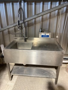 2 x Stainless Steel Sinks to Include: KuKoo Stainless Steel Deep Wash Sink with Right Hand Drainer 120cm x 60cm, Pre Spray Wash & Tap and Small Stainless Steel Hand Wash Sink & Tap.