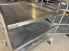 2 x Vogue Stainless Steel Trolleys with Two Shelves Under. - 2