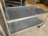 2 x Vogue Stainless Steel Trolleys with Two Shelves Under. - 3