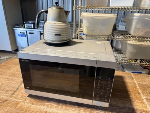 DeLonghi Kettle & Sharp Microwave Oven.