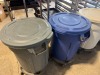 4 x Rubbermaid Brute Plastic Ingredient Bins with Lids on Wheels. - 2