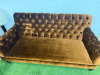 Brown Crushed Velvet Chesterfield Style Sofa. Size H83 x W190 x D94cm. - 2