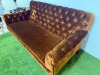 Brown Crushed Velvet Chesterfield Style Sofa. Size H83 x W190 x D94cm. - 4