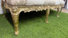 Antique French Rocco Style Giltwood Canap (3 Seater Settee) with Antique Gold Colour Ornate Wood Frame & Cream/Gold Damask Pattern Upholstery. Size H115 x W180 x D80cm. - 2