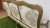 Antique French Rocco Style Giltwood Canap (3 Seater Settee) with Antique Gold Colour Ornate Wood Frame & Cream/Gold Damask Pattern Upholstery. Size H115 x W180 x D80cm. - 9