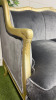 Oficina Inglesa' Handmade Antique French Louis XV Style, Canap (3 Seater Settee) with Gold Gilded Wood Frame & Crushed Velvet Upholstery with Three Loose Plump Cushions. Size H100 x W171 x D78cm. - 3