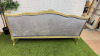 Oficina Inglesa' Handmade Antique French Louis XV Style, Canap (3 Seater Settee) with Gold Gilded Wood Frame & Crushed Velvet Upholstery with Three Loose Plump Cushions. Size H100 x W171 x D78cm. - 6