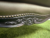 A Louis XV Style Revival Bergere Armchair in Olive Green Satin Upholstery with Black Patterned Frame with Stud Detail. - 3