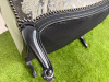 A Louis XV Style Revival Bergere Armchair in Olive Green Satin Upholstery with Black Patterned Frame with Stud Detail. - 8