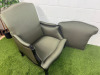 A Louis XV Style Revival Bergere Armchair in Olive Green Satin Upholstery with Black Patterned Frame with Stud Detail. - 7