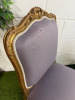 Pair of French Louis XV Style Accent Chairs in Gold Leaf Wooden Frame with Mauve Upholstery & 2 Front Castors. - 7