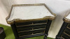 Pair of French Louis XV Style Mahogany 3 Draw Bedside Cabinets with Marble Top & Brass Gallery. Size H73 x W41 x D31cm. - 2