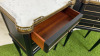 Pair of French Louis XV Style Mahogany 3 Draw Bedside Cabinets with Marble Top & Brass Gallery. Size H73 x W41 x D31cm. - 4