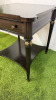 Regency English Style Side Table in Black with Single Draw, Side Extensions & Brass Cap Feet. Size H65 x 61 x 61cm. NOTE: appears with water damage to top (As Viewed). - 6