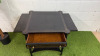 Regency English Style Side Table in Black with Single Draw, Side Extensions & Brass Cap Feet. Size H65 x 61 x 61cm. - 3