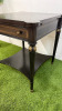 Regency English Style Side Table in Black with Single Draw, Side Extensions & Brass Cap Feet. Size H65 x 61 x 61cm. - 5