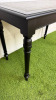 Black Painted Wooden Side Table/Desk with Dark Green Leather Inlay. Size H77 x W110cm x D57cm. - 3