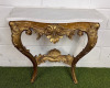 Antique French Louis XV Style Carrera Marble & Gilt Console Table. Size H80 x W82 x W38cm.
