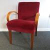 "Hudson" Cava Chair with Arms in Aladdin Red Velvet & Standard Wood Colour. Model HUD62. Year 2000 - 2