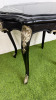 French Louis XV Style Black Painted Wooden Side Table with Antiqued Silver Ornate Detail & Black Marble Top. Size H77 x W87cm x D65cm. - 3
