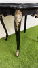 French Louis XV Style Black Painted Wooden Side Table with Antiqued Silver Ornate Detail & Black Marble Top. Size H77 x W87cm x D65cm. - 3