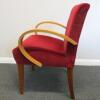 "Hudson" Cava Chair with Arms in Aladdin Red Velvet & Standard Wood Colour. Model HUD62. Year 2000 - 3