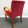 "Hudson" Cava Chair with Arms in Aladdin Red Velvet & Standard Wood Colour. Model HUD62. Year 2000 - 4