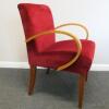 "Hudson" Cava Chair with Arms in Aladdin Red Velvet & Standard Wood Colour. Model HUD62. Year 2000 - 5