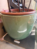 2 x Green Ceramic Large Plant Pots. Size H47 x Dia 54cm & H40 x Dia 46cm. - 2
