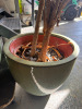 2 x Green Ceramic Large Plant Pots. Size H47 x Dia 54cm & H40 x Dia 46cm. - 3