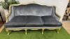 Oficina Inglesa' Handmade Antique French Louis XV Style, Canap (3 Seater Settee) with Gold Gilded Wood Frame & Crushed Velvet Upholstery with Three Loose Plump Cushions. Size H100 x W171 x D78cm.