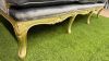 Oficina Inglesa' Handmade Antique French Louis XV Style, Canap (3 Seater Settee) with Gold Gilded Wood Frame & Crushed Velvet Upholstery with Three Loose Plump Cushions. Size H100 x W171 x D78cm. - 2