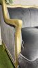 Oficina Inglesa' Handmade Antique French Louis XV Style, Canap (3 Seater Settee) with Gold Gilded Wood Frame & Crushed Velvet Upholstery with Three Loose Plump Cushions. Size H100 x W171 x D78cm. - 3