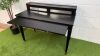 Elegant Dark Wood Writing Desk with Brass Detail & Gallery with Two Antique Mirrored Draws. Size H80 x W100 x D50cm. - 3