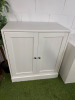 4 x White Wood Furniture Items to Include: 2 Door Cabinet, 5 Draw Unit, 1 Door Cabinet & Open Shelf 2 Draw Storage Rack. - 2