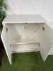 4 x White Wood Furniture Items to Include: 2 Door Cabinet, 5 Draw Unit, 1 Door Cabinet & Open Shelf 2 Draw Storage Rack. - 3