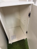 4 x White Wood Furniture Items to Include: 2 Door Cabinet, 5 Draw Unit, 1 Door Cabinet & Open Shelf 2 Draw Storage Rack. - 6