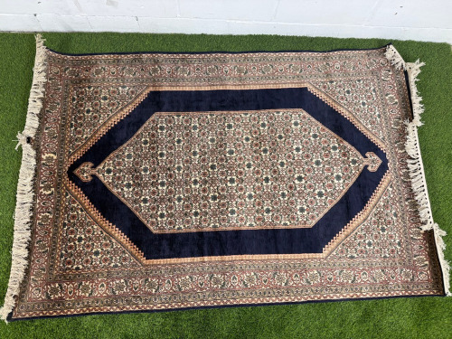 Indian Certified Carpet of 100% Natural Silk Pile. Size 185 x 124cm.