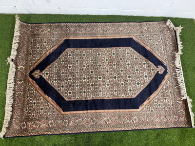 Indian Certified Carpet of 100% Natural Silk Pile. Size 185 x 124cm.