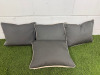 4 x Grey & White Trim Feather Filled Cushions. Size 45 x 35cm.