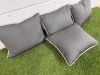 4 x Grey & White Trim Feather Filled Cushions. Size 45 x 35cm. - 2