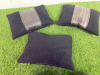 3 x de Le Cuona Black & Brown Faux Leather Feather Filled Cushions. Size 40 x 30cm. - 3