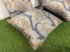 4 x Grey & Gold Paisley Patterned Feather Filled Cushions. Size 43 x 43cm. - 2