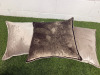 3 x de Le Cuona Crushed Velvet & Natural Fabric Feather Filled Cushions (2 x Light, 1 x Dark). Size 48 x 48cm. - 2