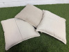 3 x de Le Cuona Crushed Velvet & Natural Fabric Feather Filled Cushions (2 x Light, 1 x Dark). Size 48 x 48cm. - 3