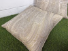 2 x Champagne Paisley Patterned Feather Filled Cushions. Size 50 x 50cm. - 3