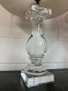 Pair of Heavy Glass Table Lamps with Ivory Shades. Size H68cm. - 2