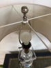 Pair of Heavy Glass Table Lamps with Ivory Shades. Size H68cm. - 5